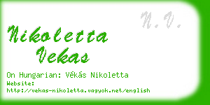 nikoletta vekas business card