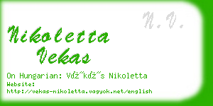 nikoletta vekas business card